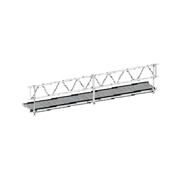 Passerelle aluminium 6 m (largeur 0,60 m) équipée de garde-corps aluminium