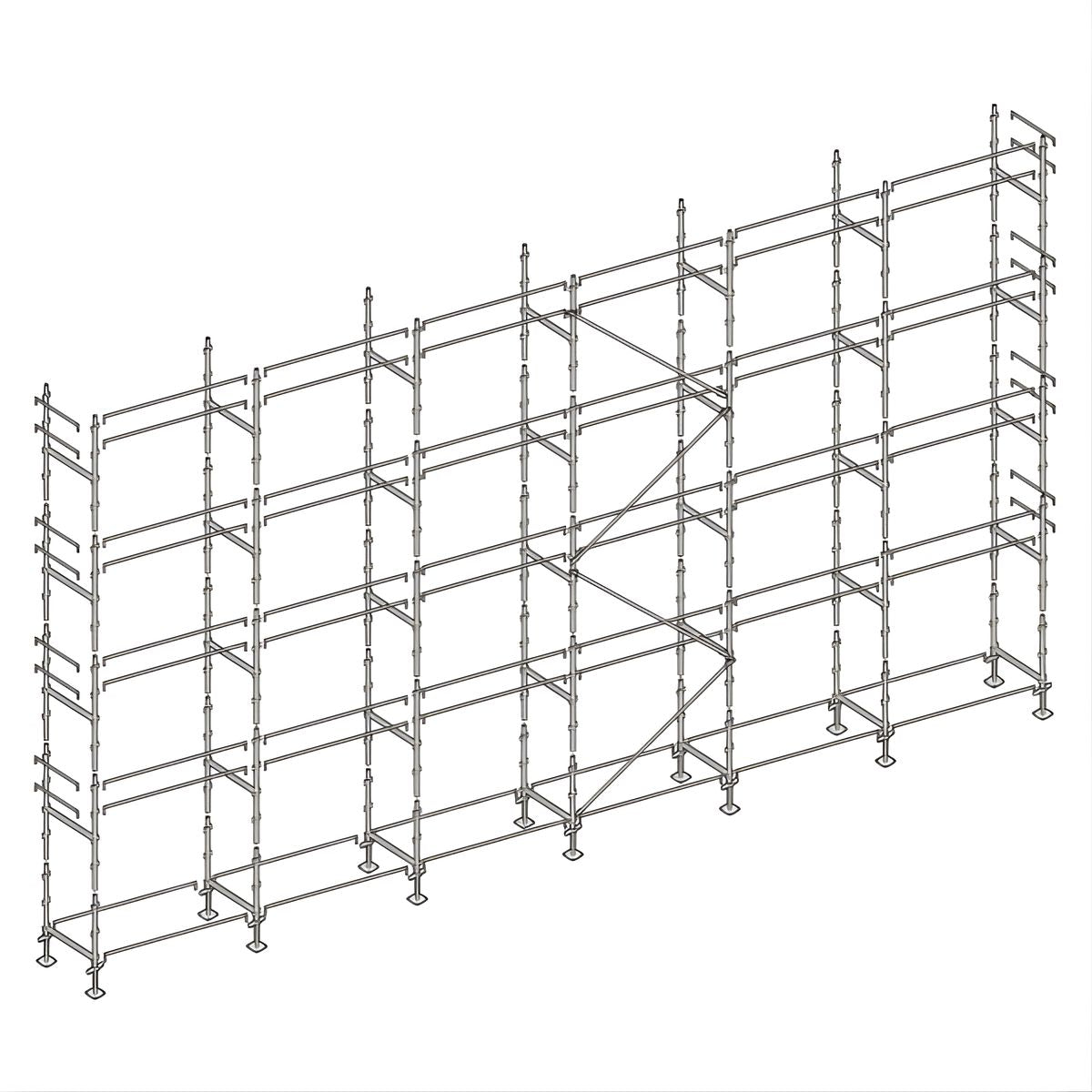 Échafaudage façadier ALTRAD – 190 m² - Lisses sans plateaux