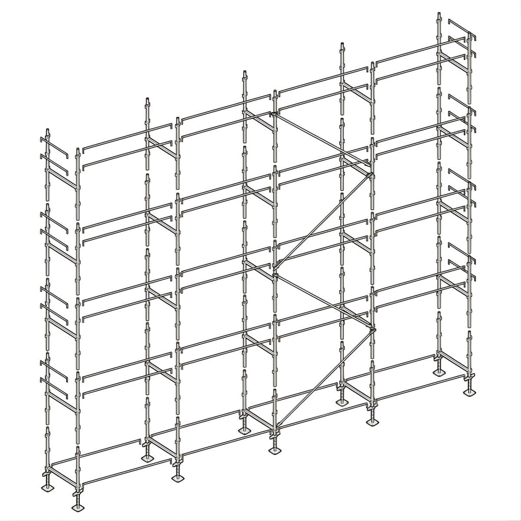 Échafaudage façadier ALTRAD – 130 m² - Lisses sans plateaux