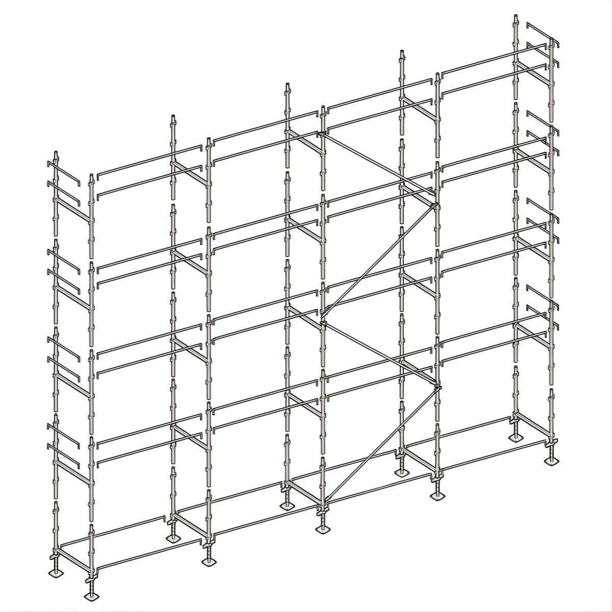 Échafaudage façadier ALTRAD – 130 m² - Lisses sans plateaux