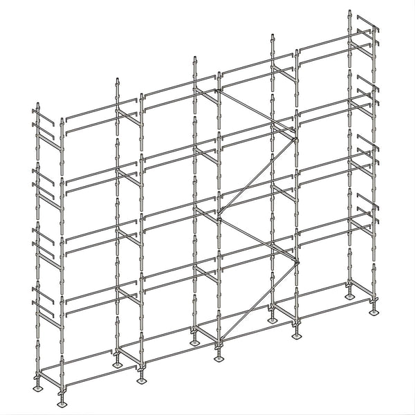 Échafaudage façadier ALTRAD – 130 m² - Lisses sans plateaux