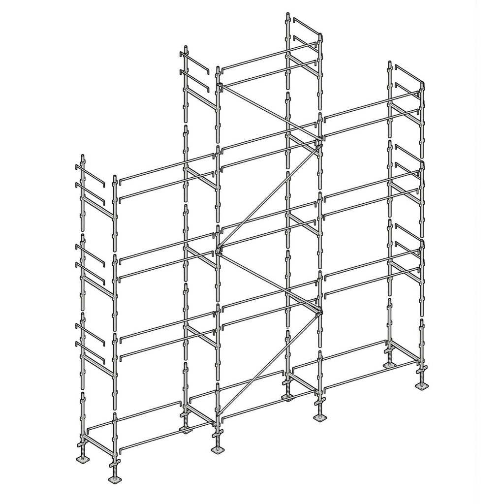 Échafaudage façadier ALTRAD – 88 m² - Lisses sans plateaux