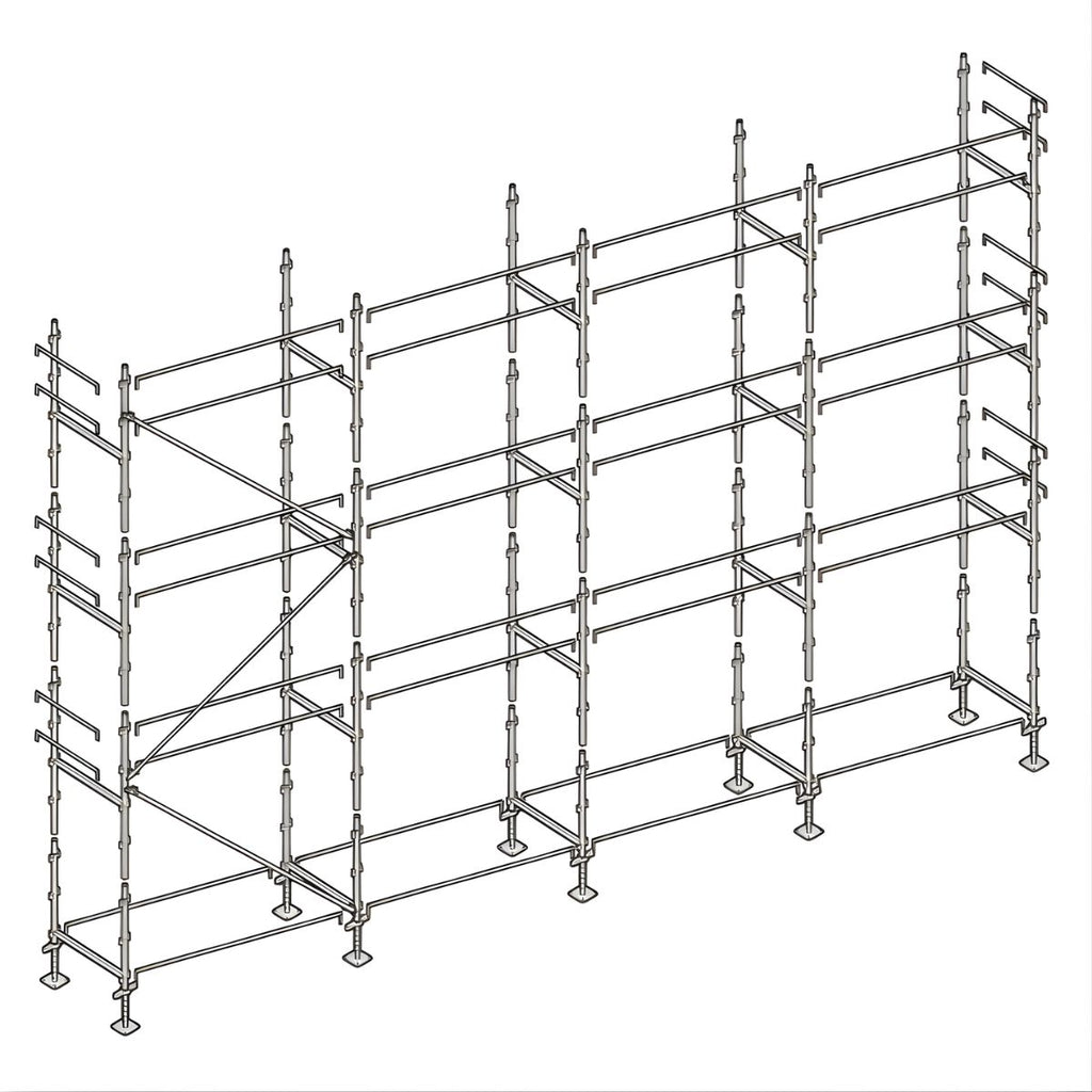 Échafaudage façadier ALTRAD – 104 m² - Lisses sans plateaux