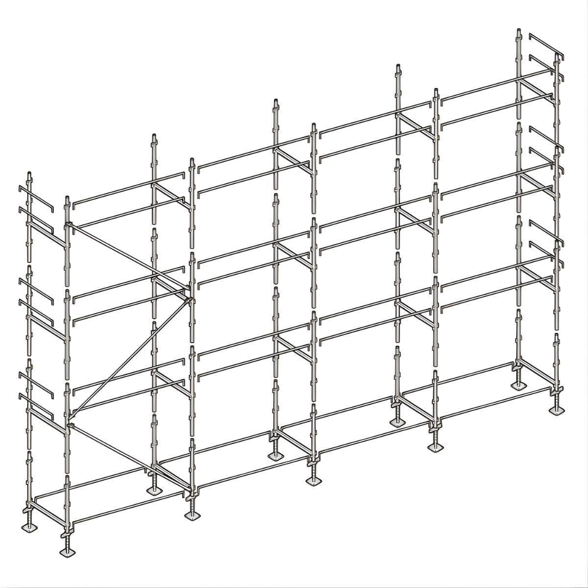 Échafaudage façadier ALTRAD – 104 m² - Lisses sans plateaux