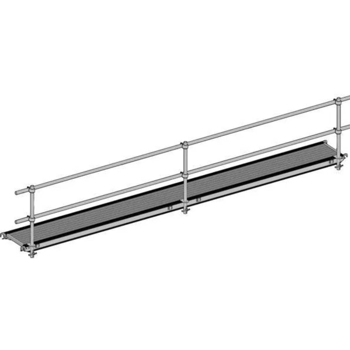 Passerelle aluminium 6 m avec 2 tubes acier galvanisé
