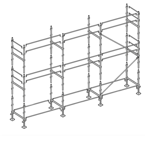 Échafaudage façadier ALTRAD – 60 m² - Lisses sans plateaux