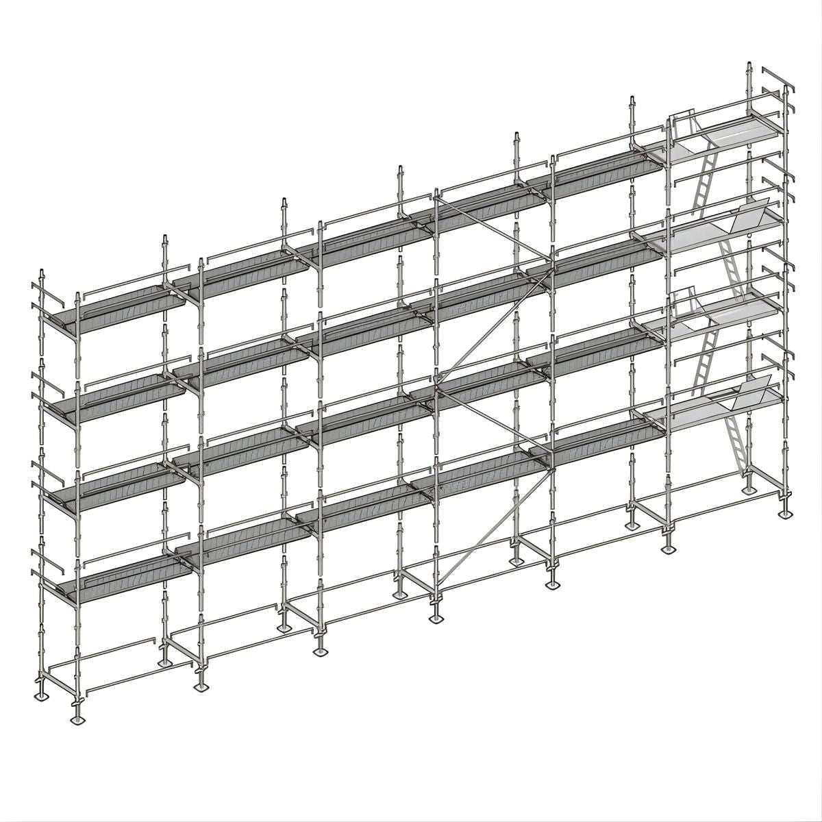 Échafaudage façadier ALTRAD – 190 m² - Lisses avec plateaux