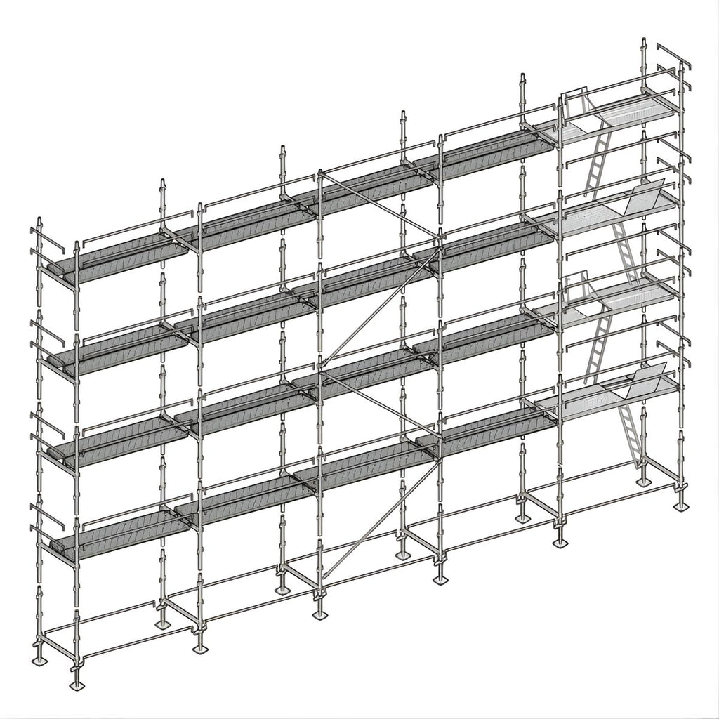 Échafaudage façadier ALTRAD – 160 m² - Lisses avec plateaux