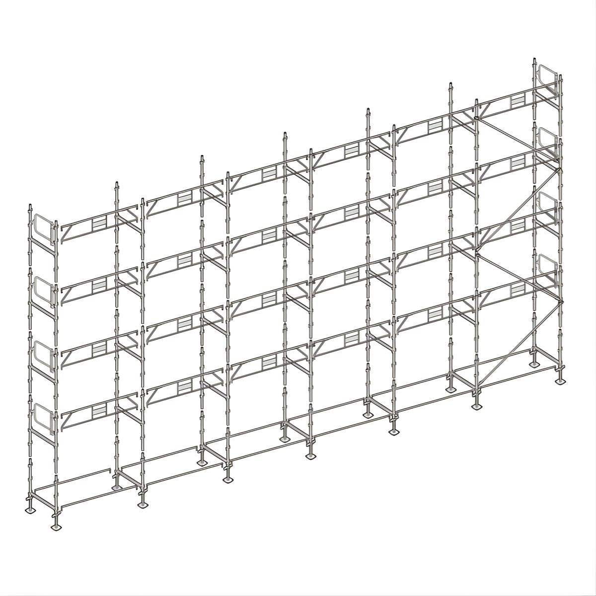 Échafaudage façadier ALTRAD – 190 m² - Garde-corps sans plateaux