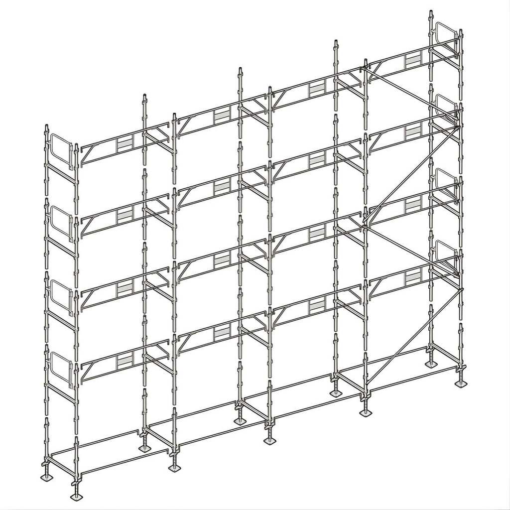 Échafaudage façadier ALTRAD – 130 m² - Garde-corps sans plateaux