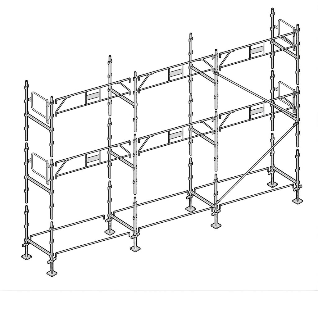 Échafaudage façadier ALTRAD – 60 m² - Garde-corps sans plateaux