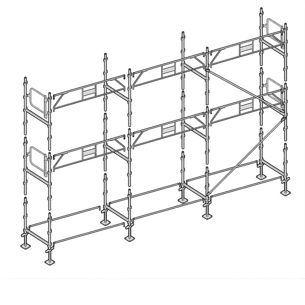 Échafaudage façadier ALTRAD – 60 m² - Garde-corps sans plateaux