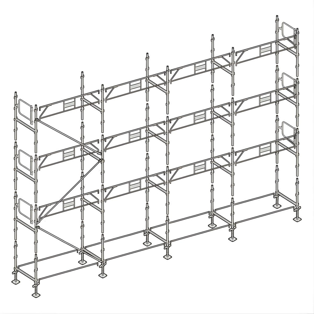 Échafaudage façadier ALTRAD – 104 m² - Garde-corps sans plateaux