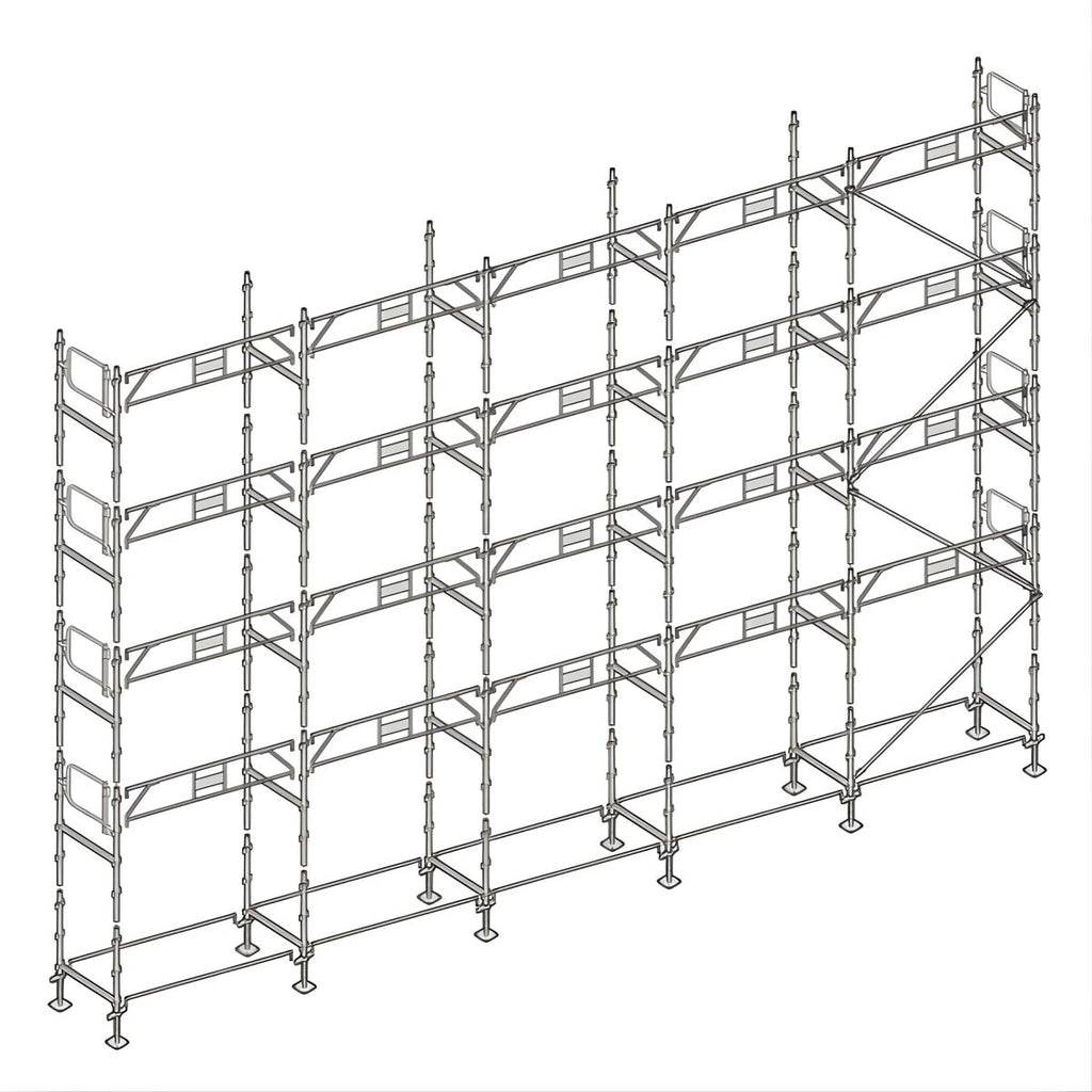 Échafaudage façadier ALTRAD – 160 m² - Garde-corps sans plateaux