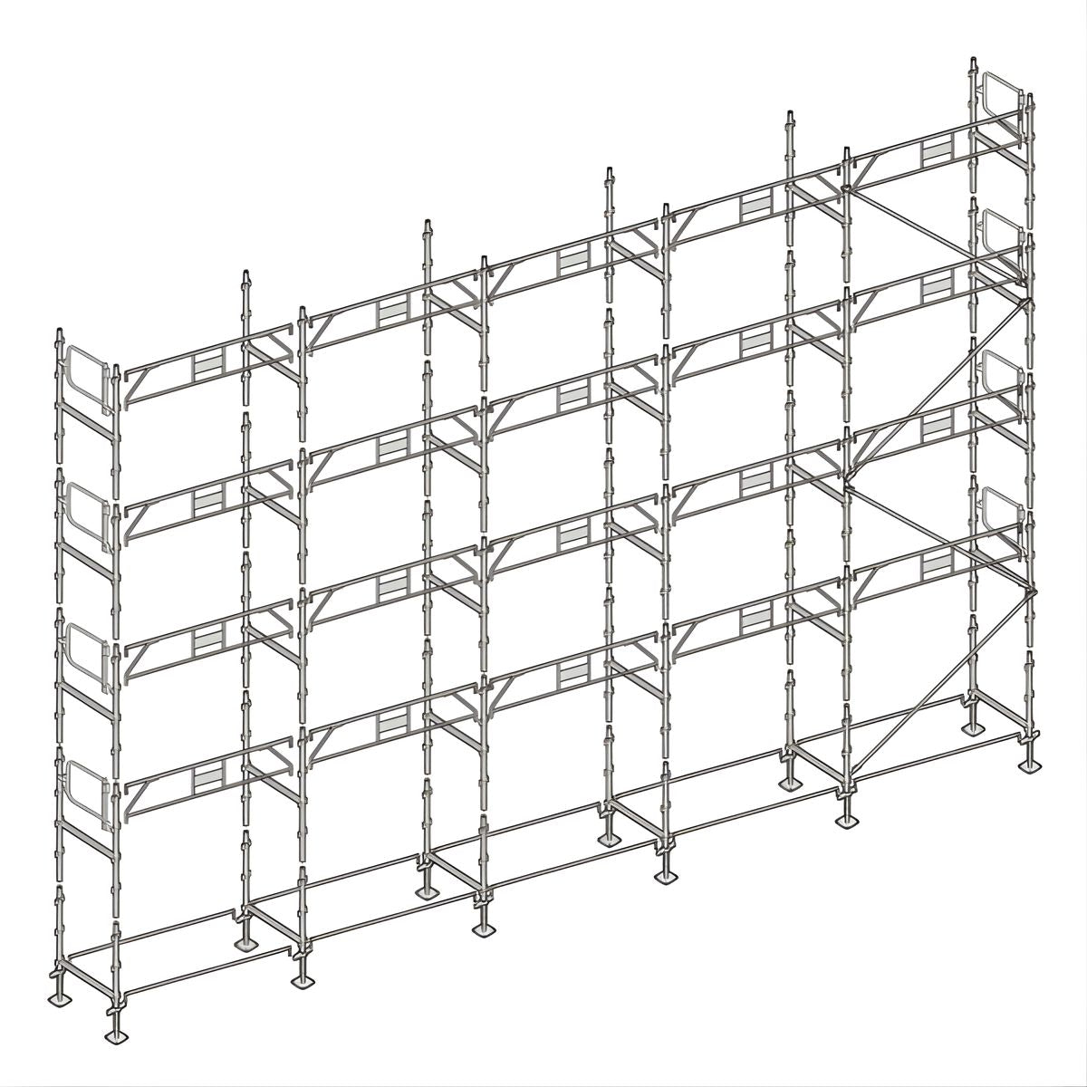 Échafaudage façadier ALTRAD – 160 m² - Garde-corps sans plateaux