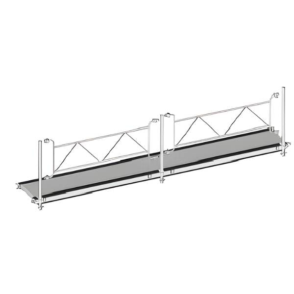 Passerelle en aluminium 6 m avec garde-corps acier