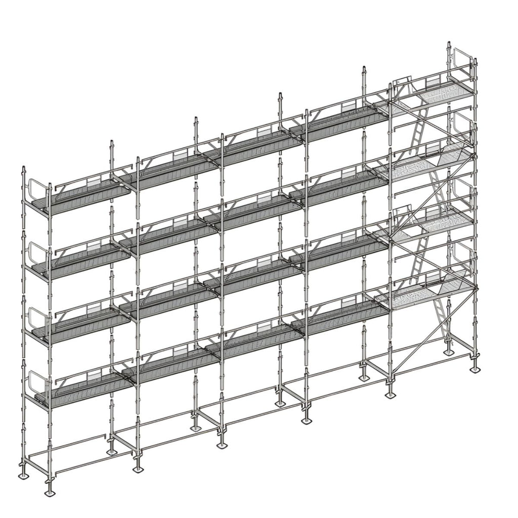 Échafaudage façadier ALTRAD – 160 m² - Garde-corps avec plateaux