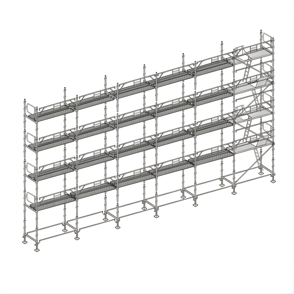 Échafaudage façadier ALTRAD – 190 m² - Garde-corps avec plateaux