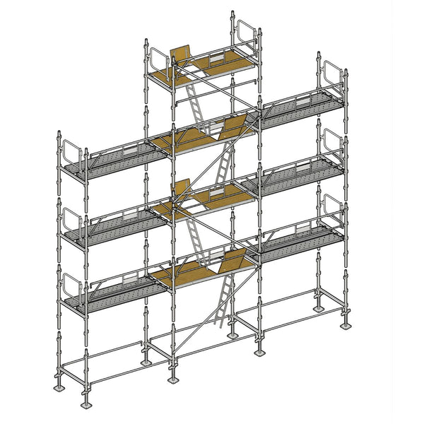 Échafaudage façadier ALTRAD – 88 m² - Garde-corps avec plateaux