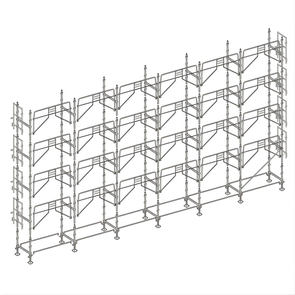 Échafaudage façadier ALTRAD – 190 m² - Garde-corps de sécurité sans plateaux