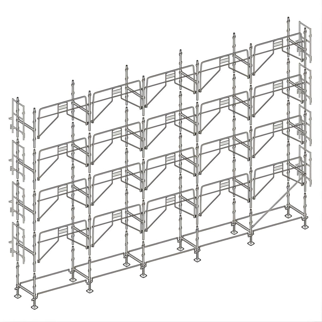 Échafaudage façadier ALTRAD – 160 m² - Garde-corps de sécurité sans plateaux