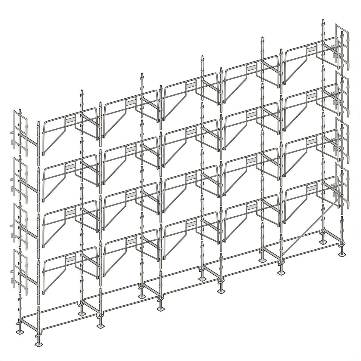 Échafaudage façadier ALTRAD – 160 m² - Garde-corps de sécurité sans plateaux