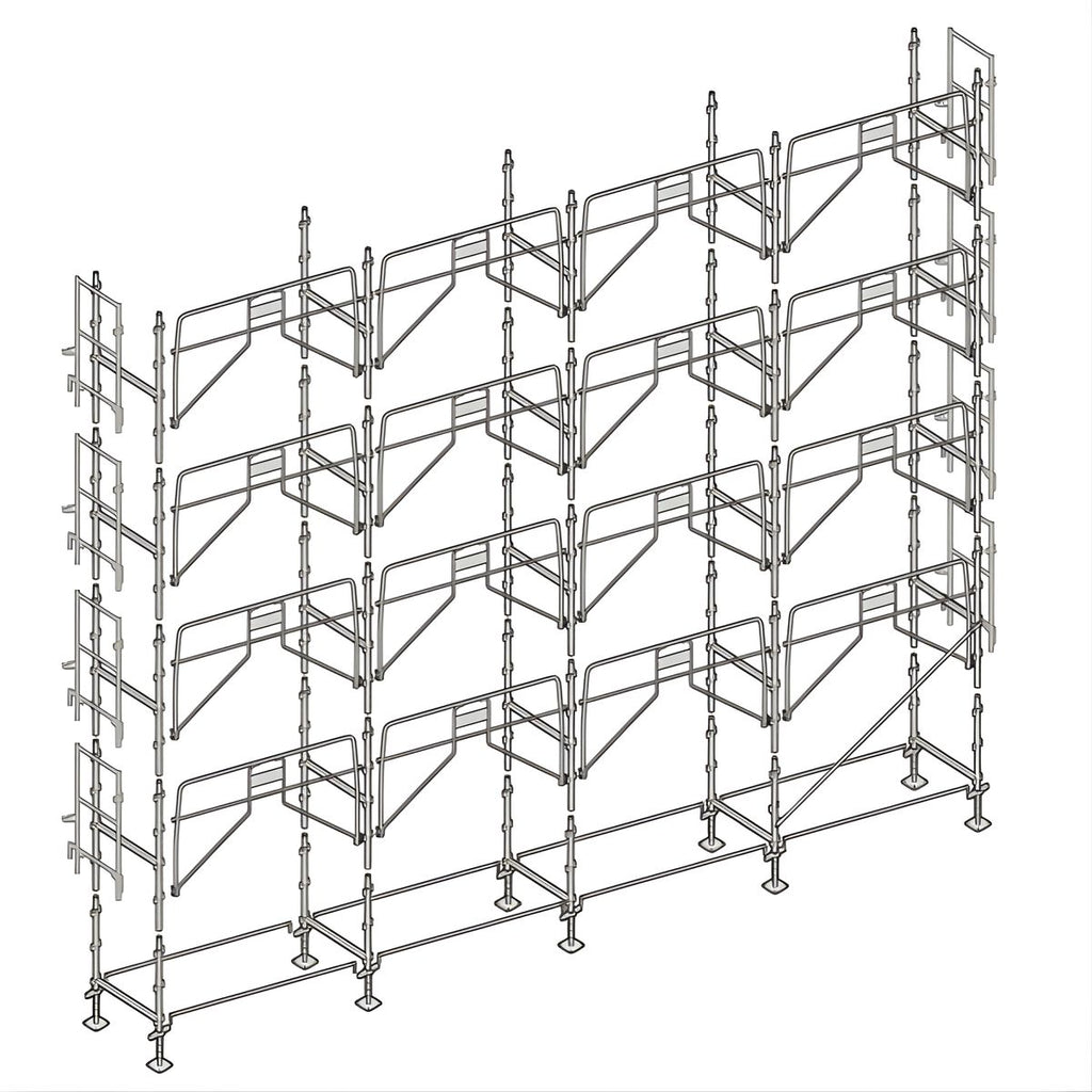 Échafaudage façadier ALTRAD – 130 m² - Garde-corps de sécurité sans plateaux