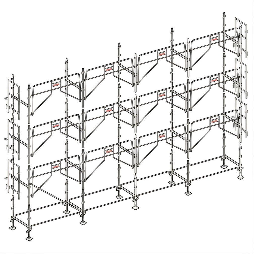 Échafaudage façadier ALTRAD – 104 m² - Garde-corps de sécurité sans plateaux