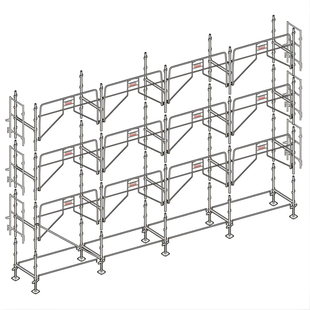 Échafaudage façadier ALTRAD – 104 m² - Garde-corps de sécurité sans plateaux