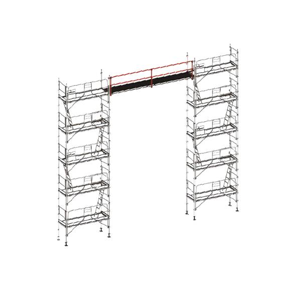 Passerelle en aluminium 6 m avec garde-corps acier