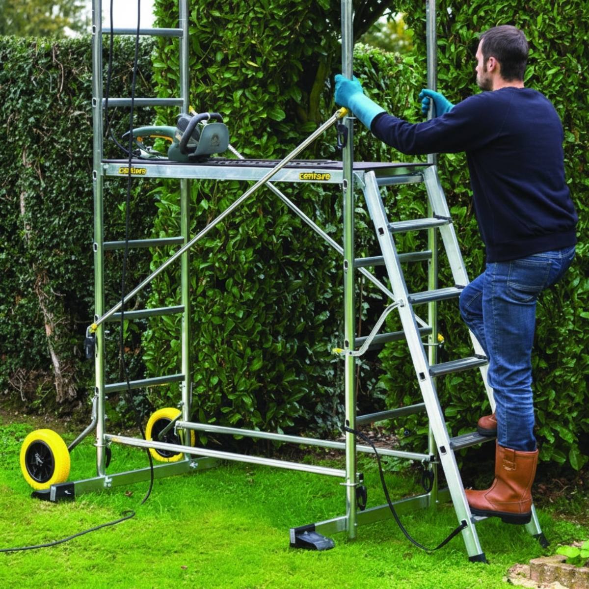 Centaure Garden’Up – Échafaudage de jardin en aluminium à roues increvables