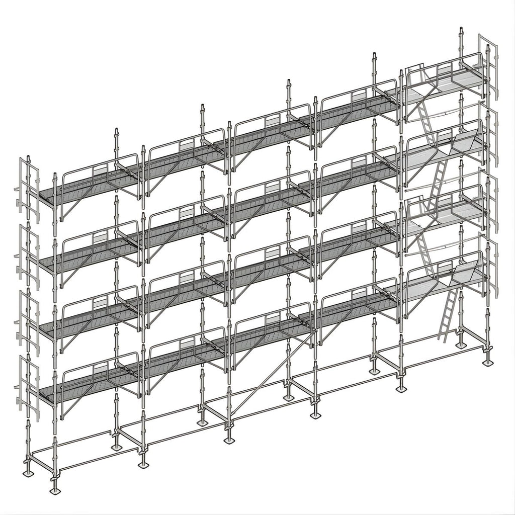 Échafaudage façadier ALTRAD – 160 m² - Garde-corps de sécurité avec plateaux