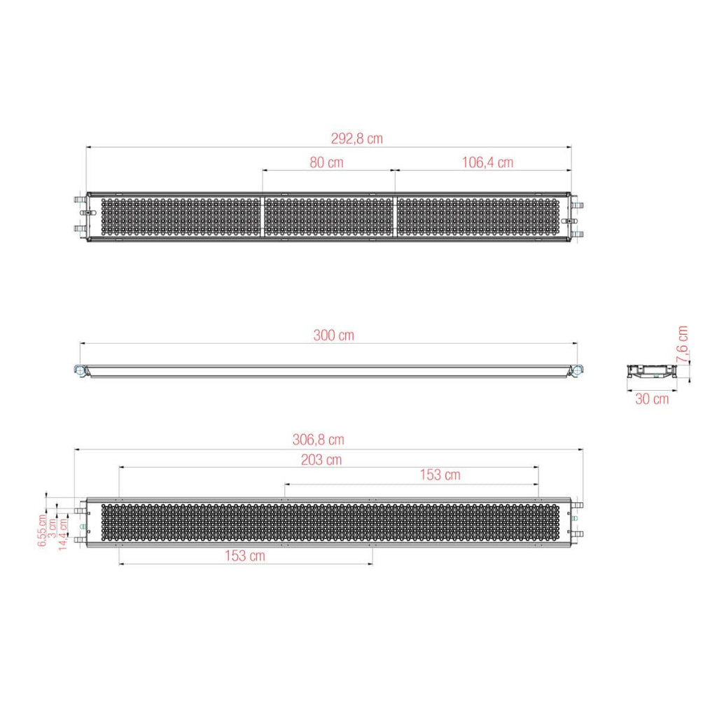 Plateau d’échafaudage ALTRAD aluminium – 3,00 x 0,30 m