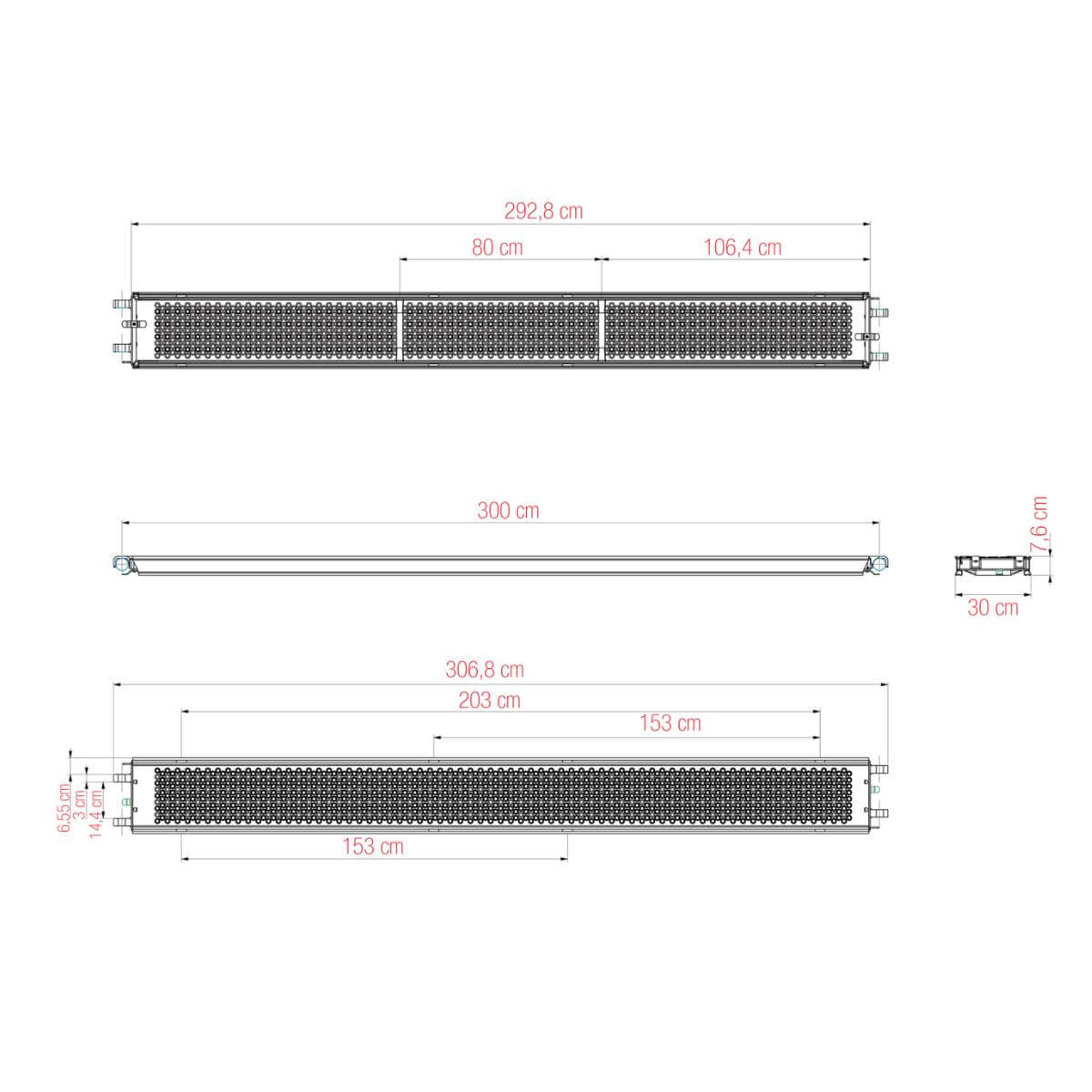 Plateau d’échafaudage ALTRAD aluminium – 3,00 x 0,30 m