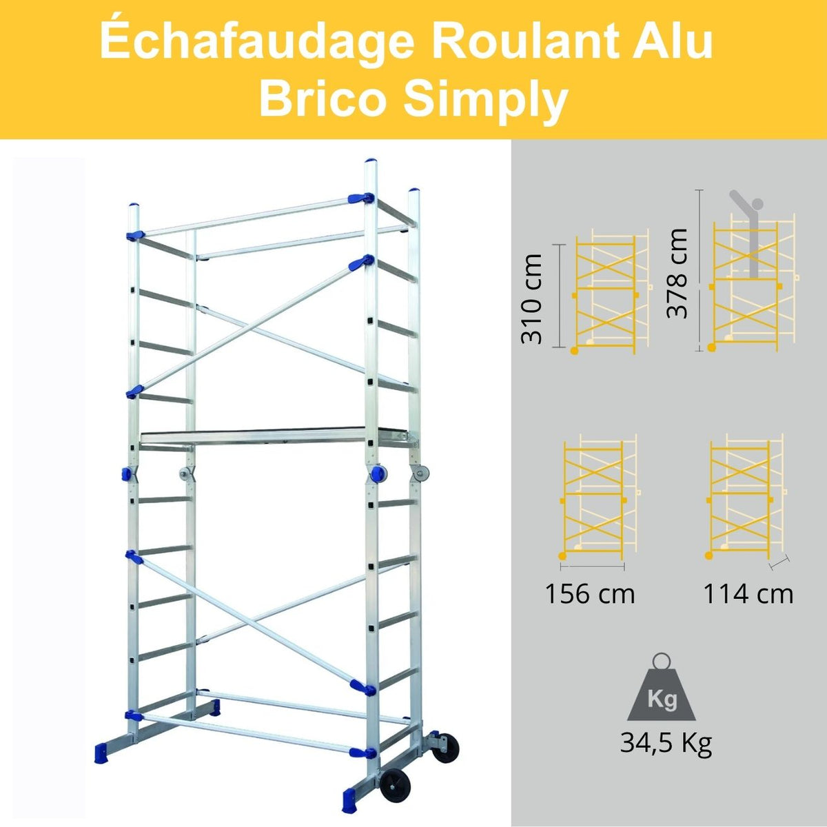 Échafaudage aluminium multi-fonctions Brico Simply