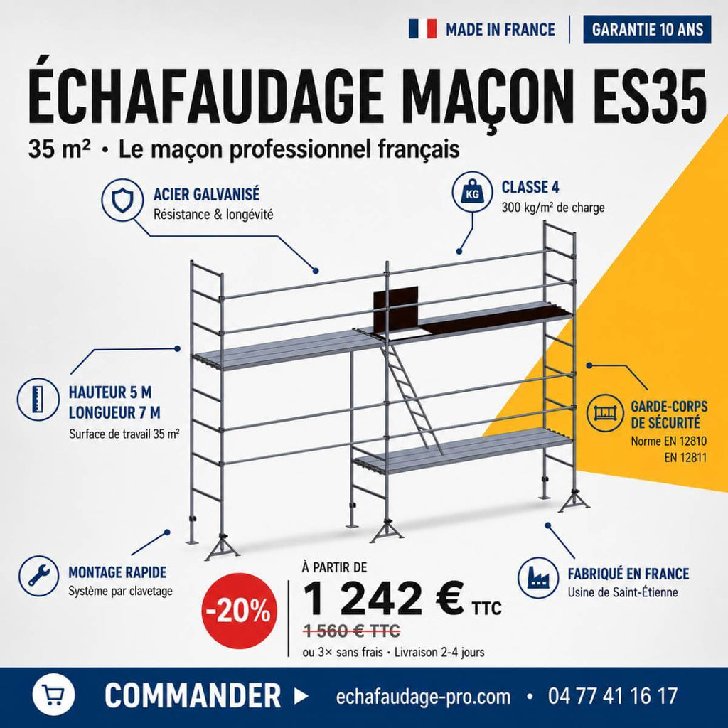 Échafaudage Maçon 35 m²