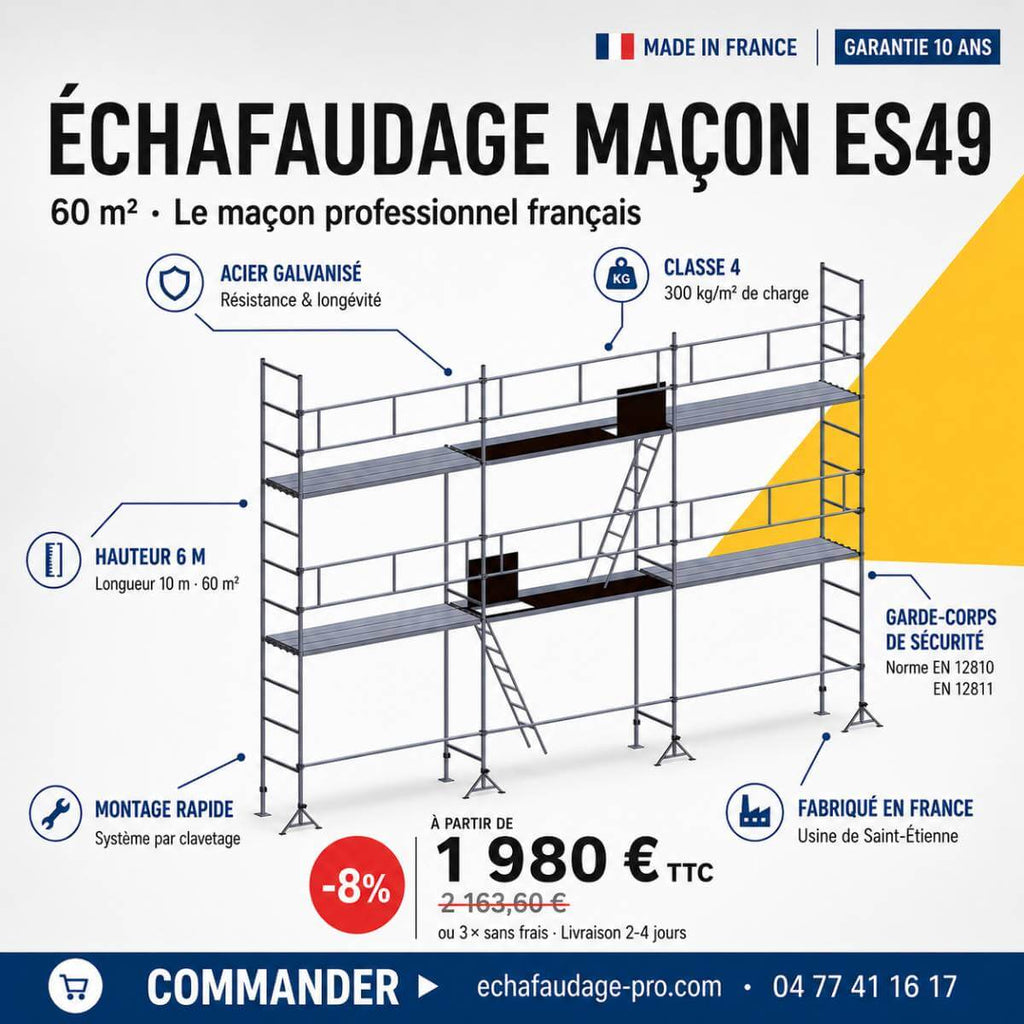 Échafaudage maçon ES49 60 m²