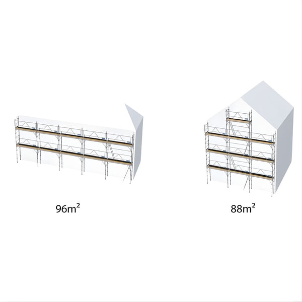 Échafaudage façadier transformable F3000 DUARIB 88 m² et 96 m²