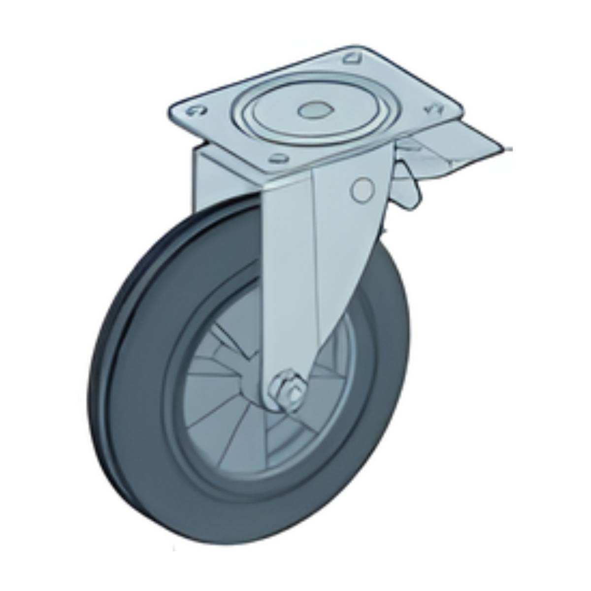Roue de 250 mm avec frein ALTRAD pour tour roulante et échafaudage