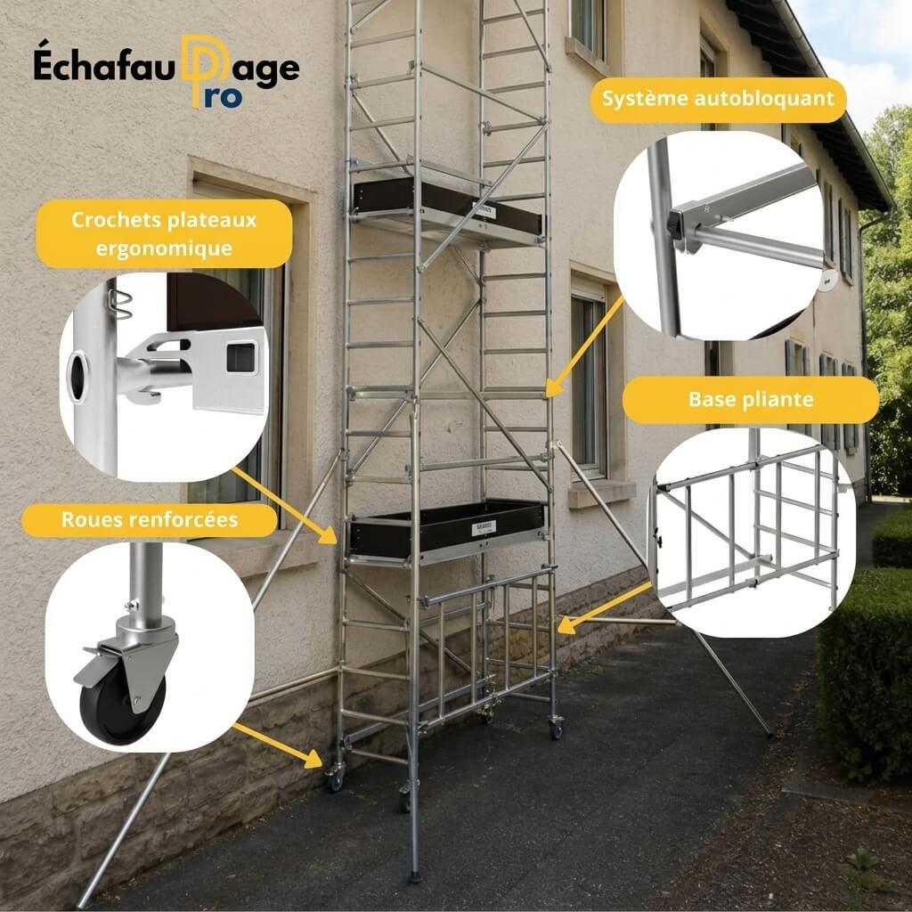Échafaudage RUNNER Roulant Pliant Aluminium