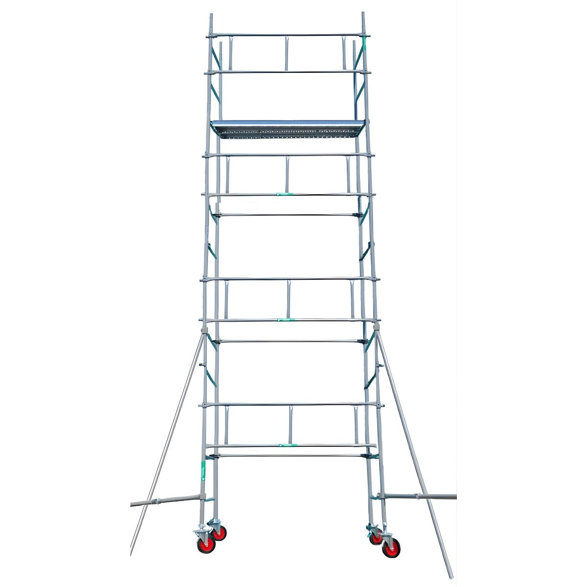 Échafaudage roulant 8x3 m - Amarrage étai - 2 échelles de 2m