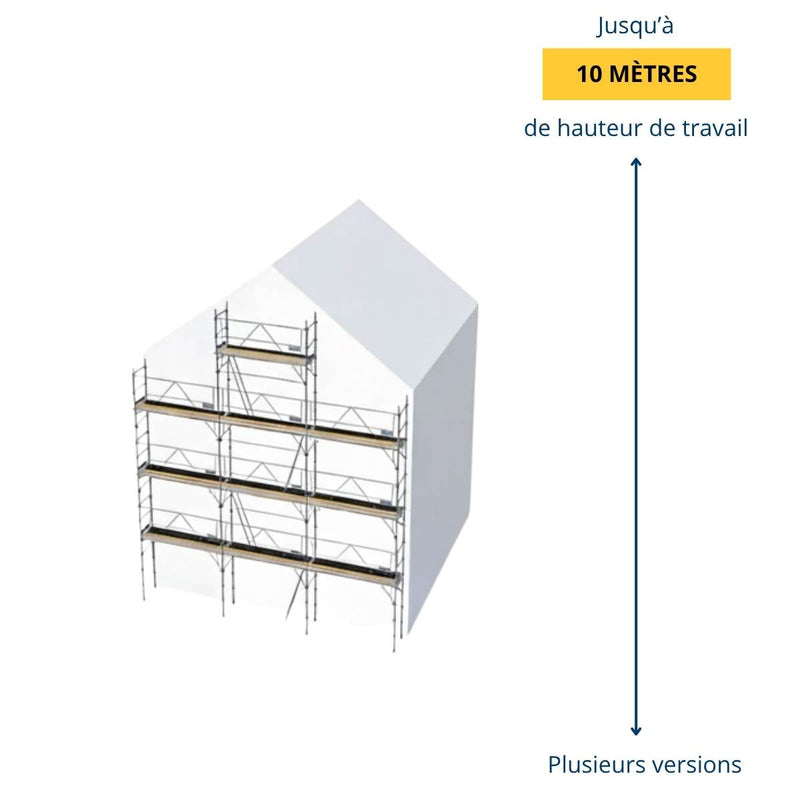 Échafaudage façadier transformable F3000 DUARIB 88 m² et 96 m²