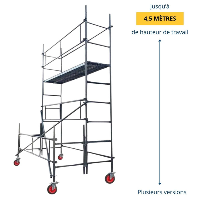 Échafaudage spécial jardin et taille-haie - Long 3m – Hauteur 2,5 m / 4,5 m