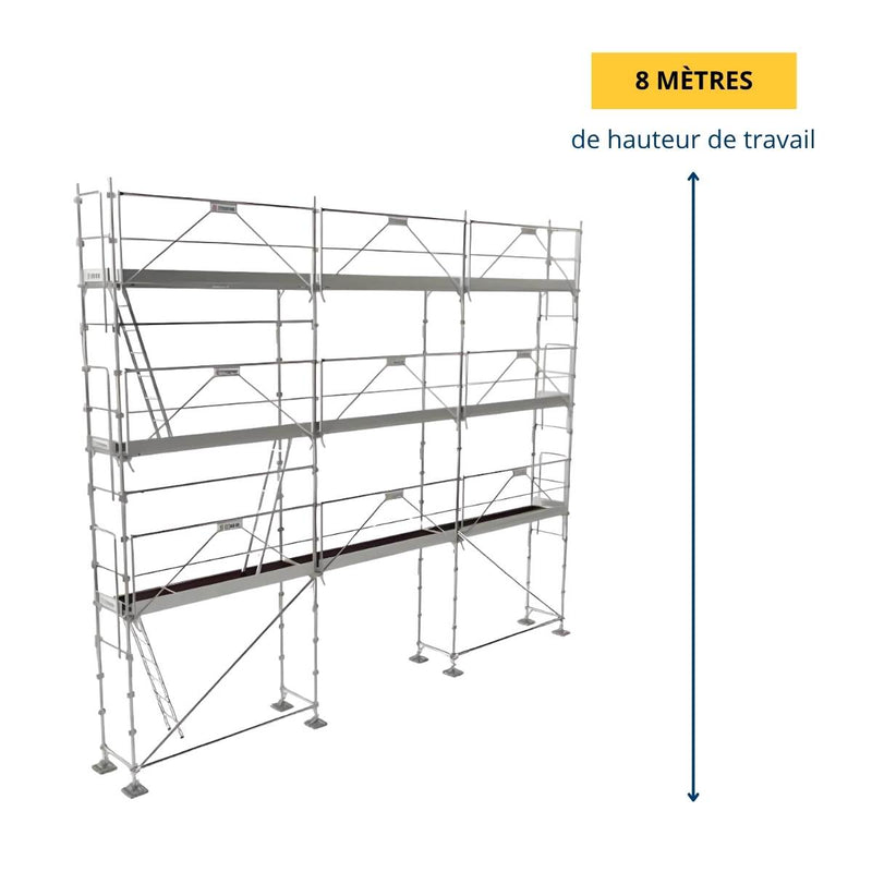 Échafaudage façadier R200 Garde-corps Monoblocs 80 m²