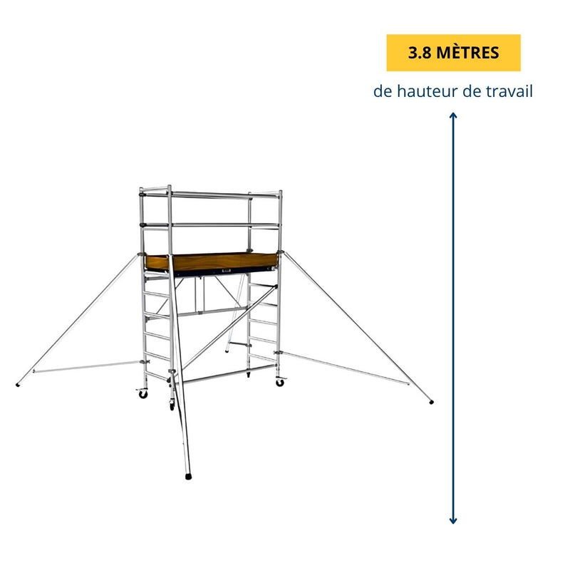 Échafaudage roulant pliant aluminium SPYDER 3,80 m