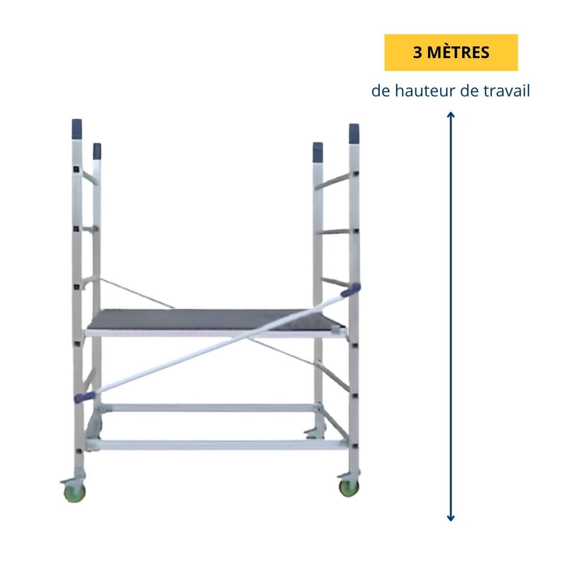 Échafaudage roulant aluminium SUPREMALU – Hauteur de travail 3 m