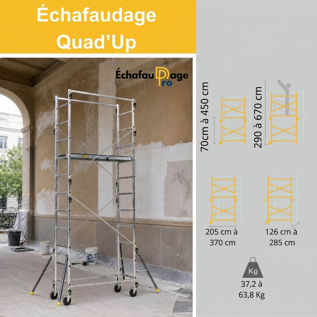 Échafaudage roulant Quad’Up Évolution Centaure Duarib