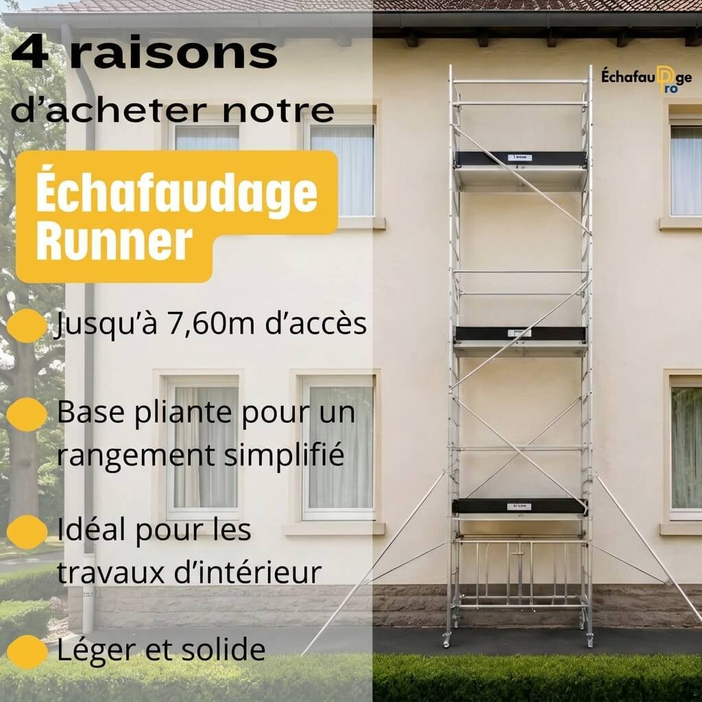 Échafaudage RUNNER Roulant Pliant Aluminium