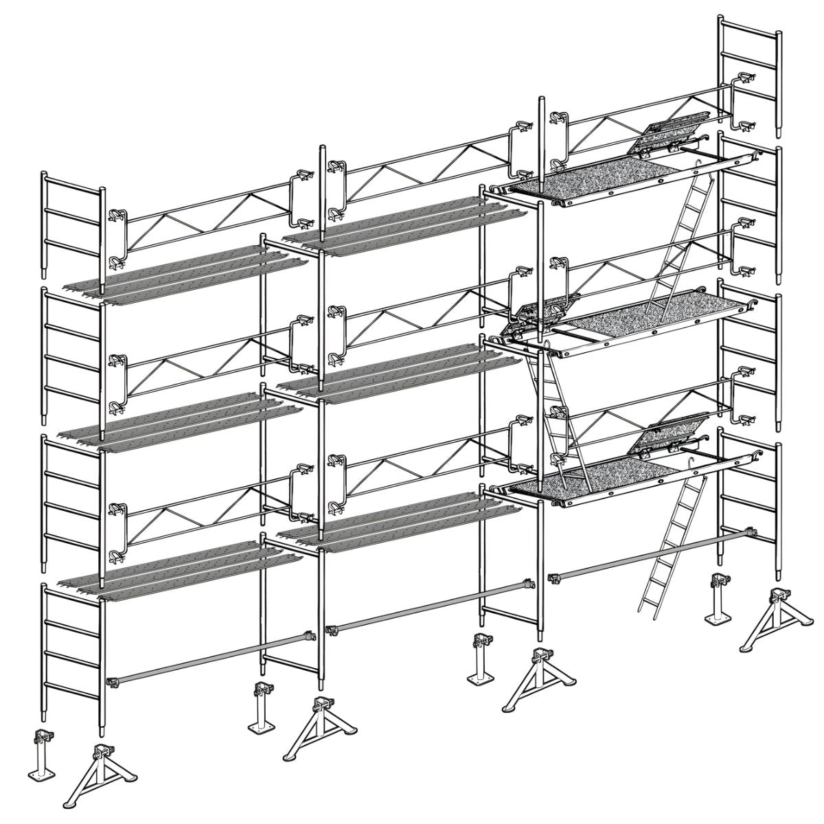 Échafaudage maçon Altrad 49 - 80 m²
